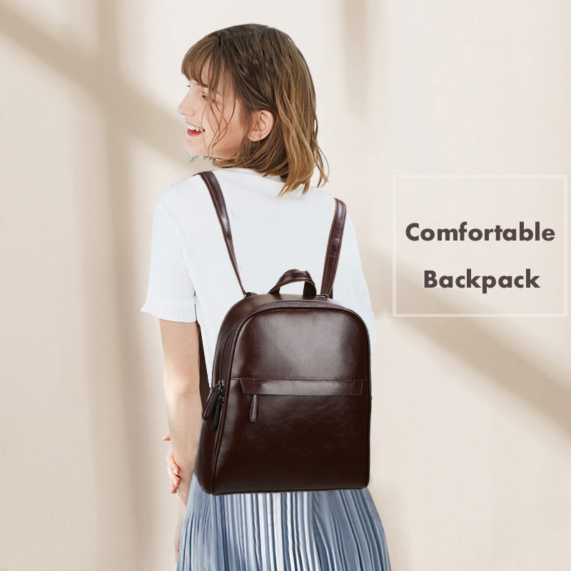 Womens Leather Backpack Travel Bag