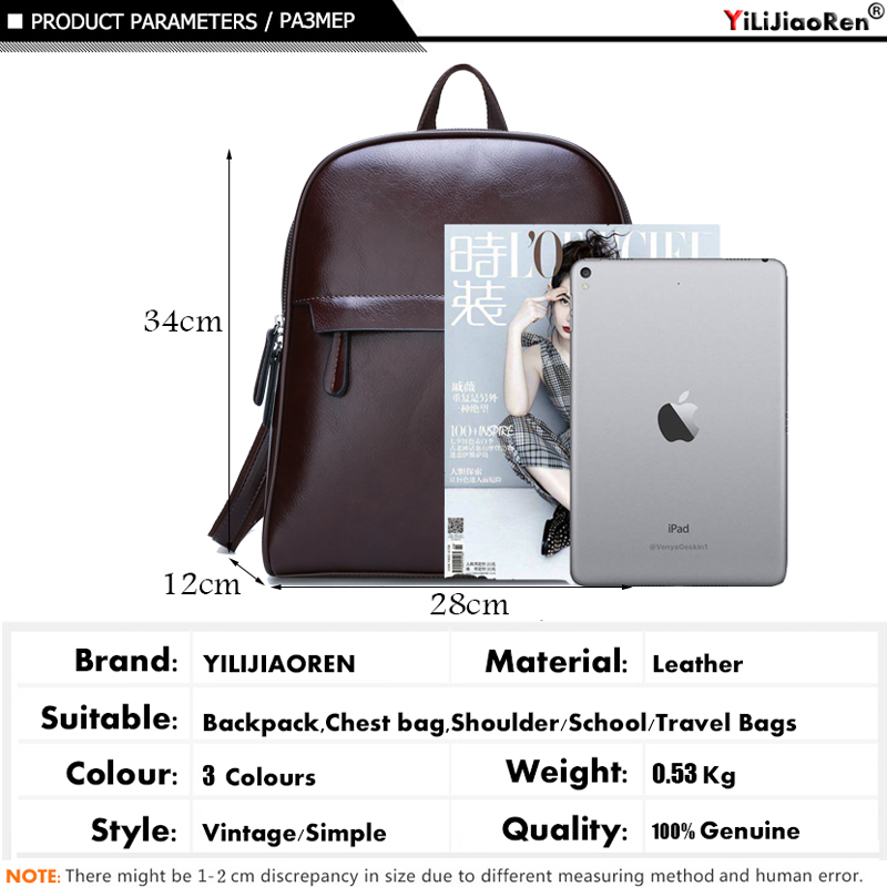 Womens Leather Backpack Travel Bag