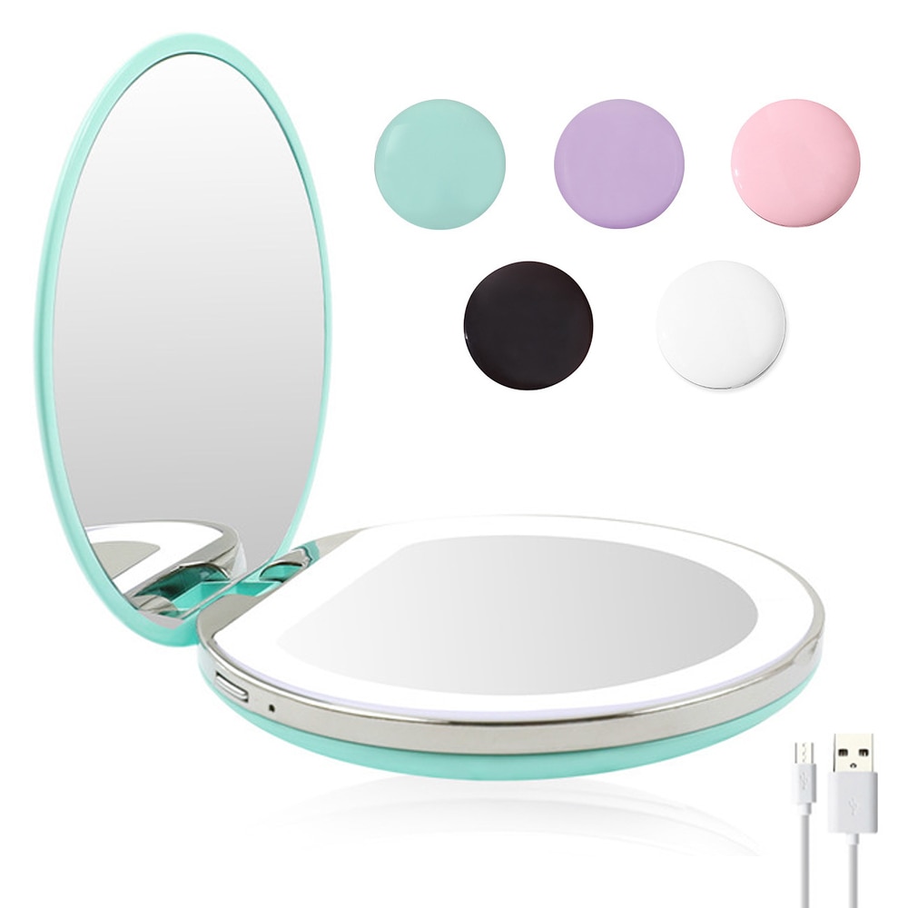 Travel Makeup Mirror with LED Light