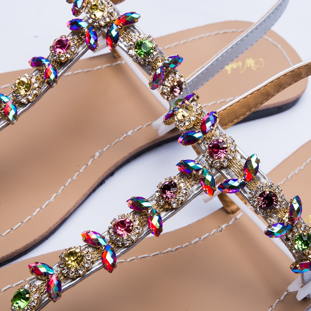 Ladies Summer Sandals with Rhinestones