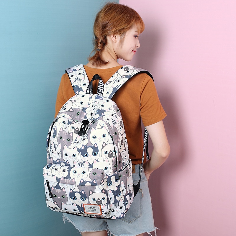 Cute Backpack For Girls Cat Design