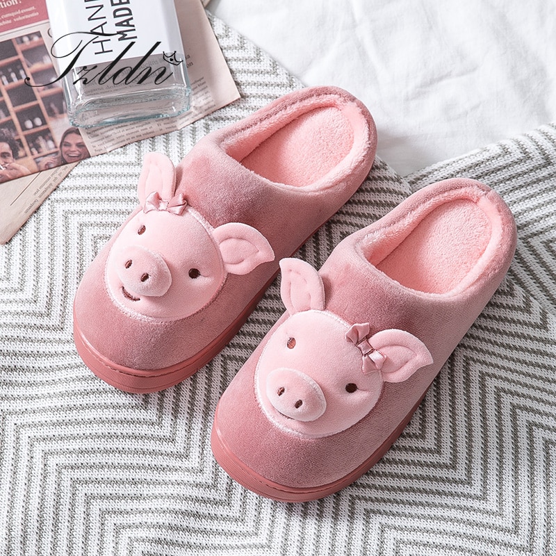 Soft Slippers Cute Pig Design