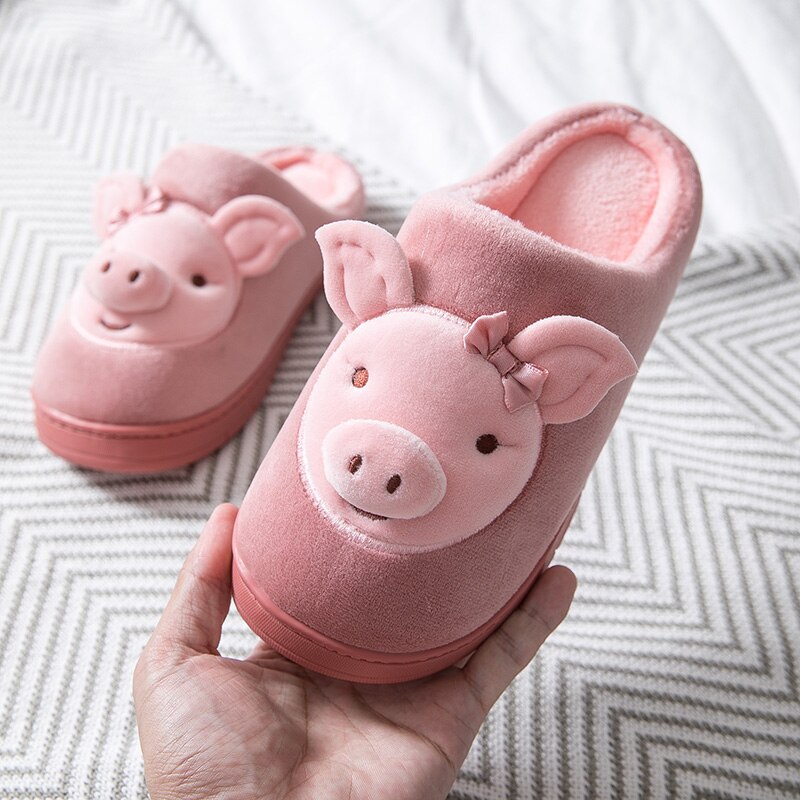 Soft Slippers Cute Pig Design