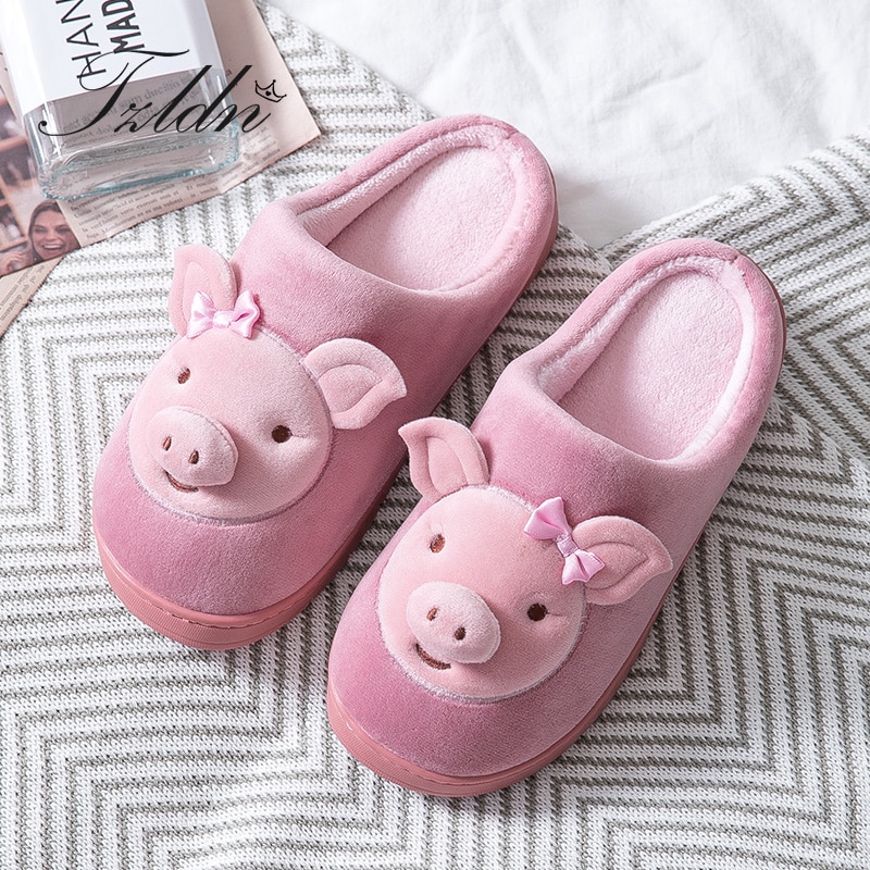 Soft Slippers Cute Pig Design