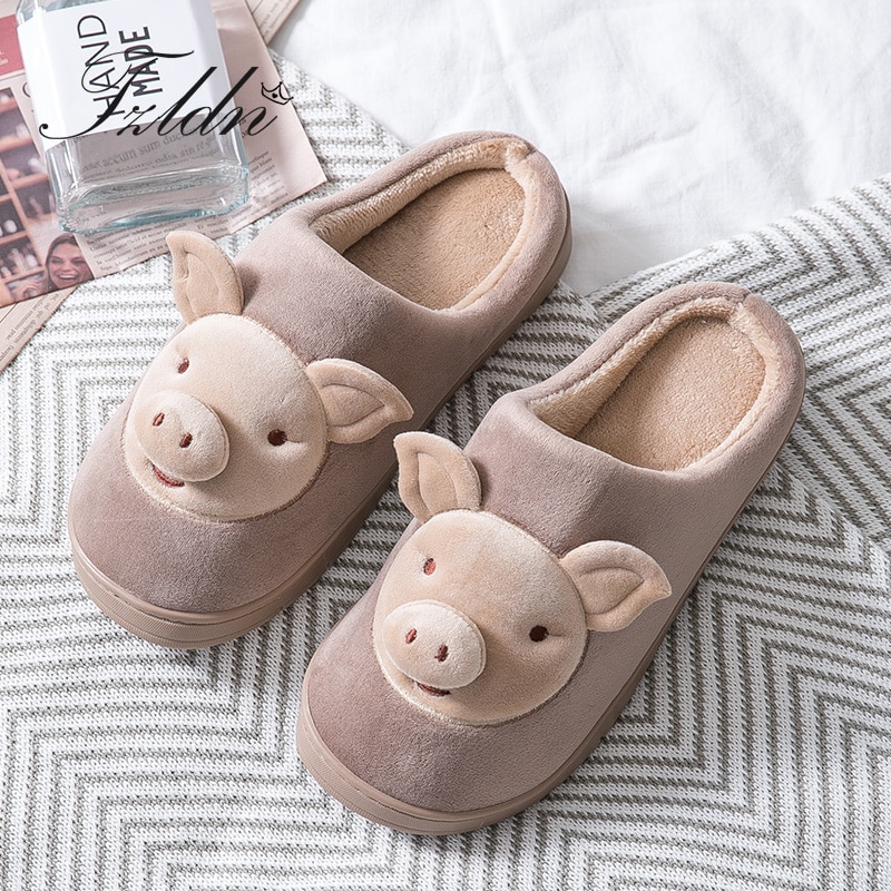 Soft Slippers Cute Pig Design