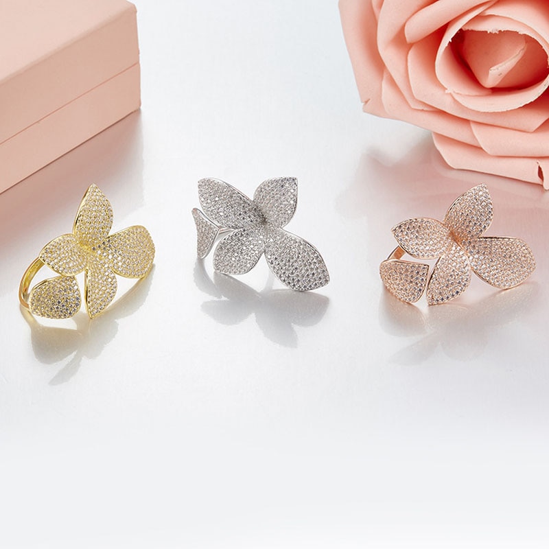 Flower Ring Elegant Party Rings