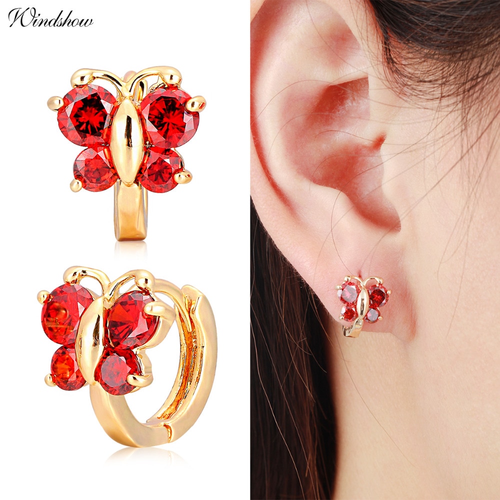 Butterfly Hoop Earrings Cute Ladies Jewelry