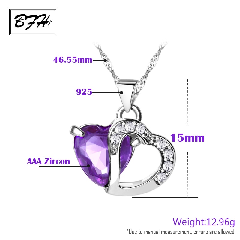 Heart Pendant Necklace Ladies Jewelry