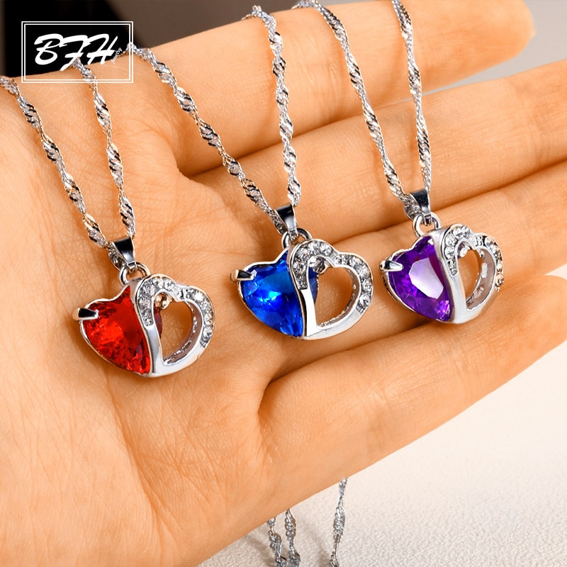 Heart Pendant Necklace Ladies Jewelry