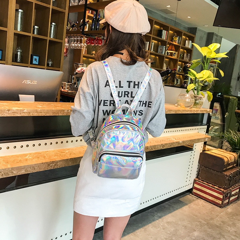 Holographic Backpack Leather Bag