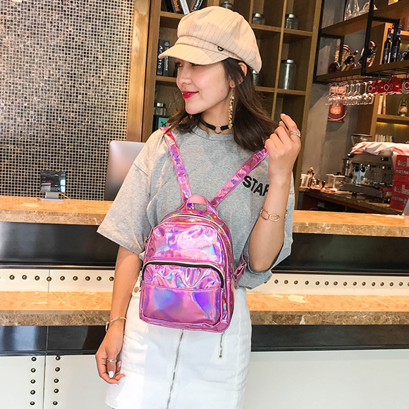 Holographic Backpack Leather Bag