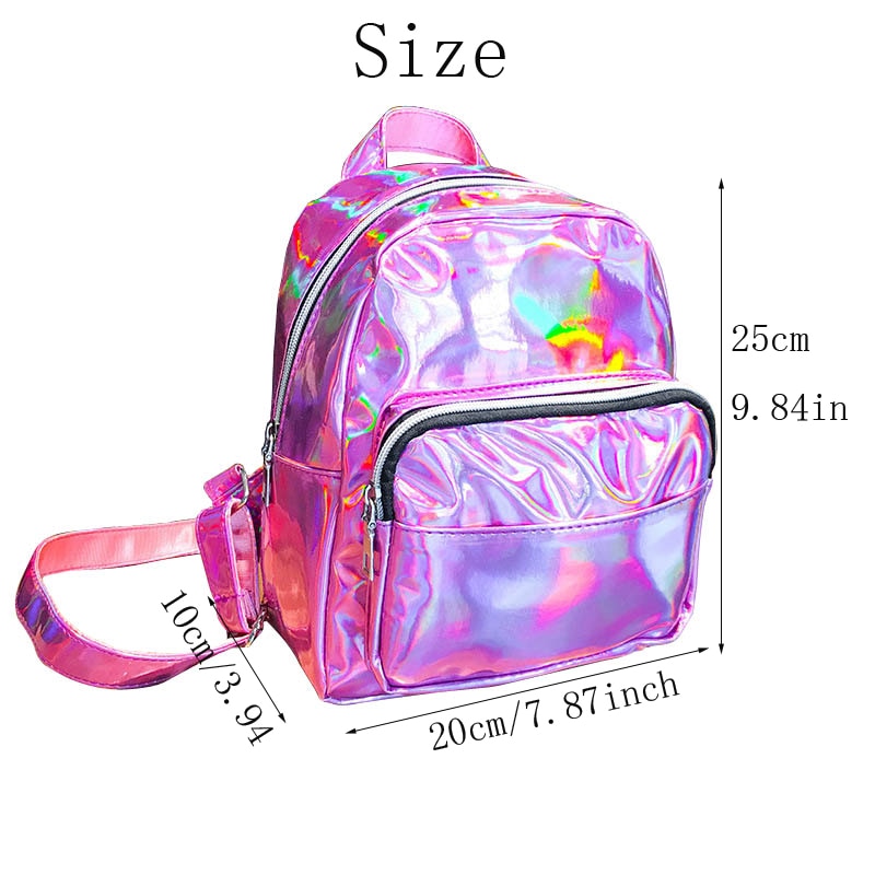 Holographic Backpack Leather Bag