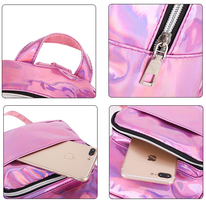 Holographic Backpack Leather Bag