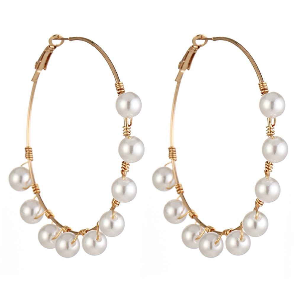 Pearl Hoop Earrings Fancy Jewelry