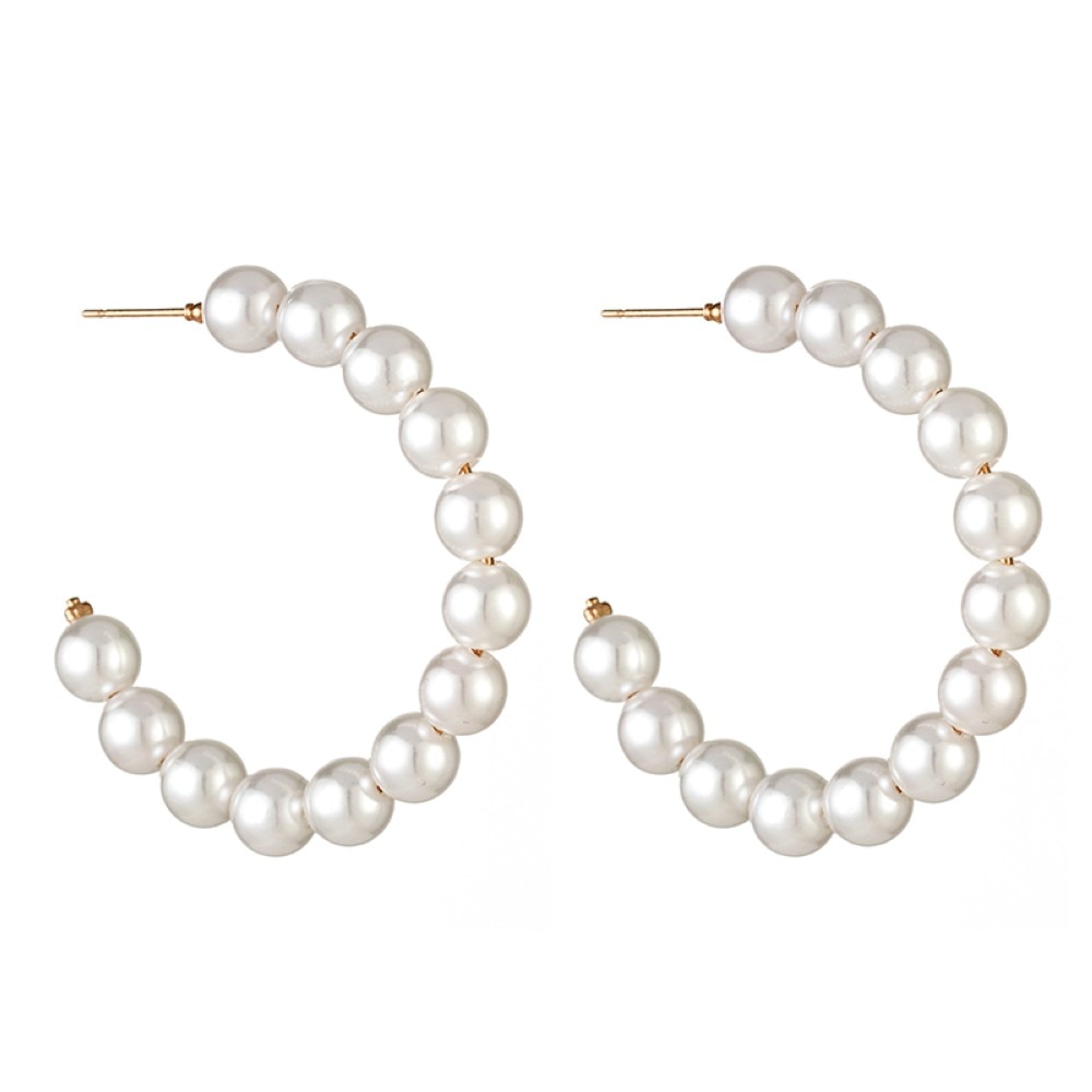 Pearl Hoop Earrings Fancy Jewelry