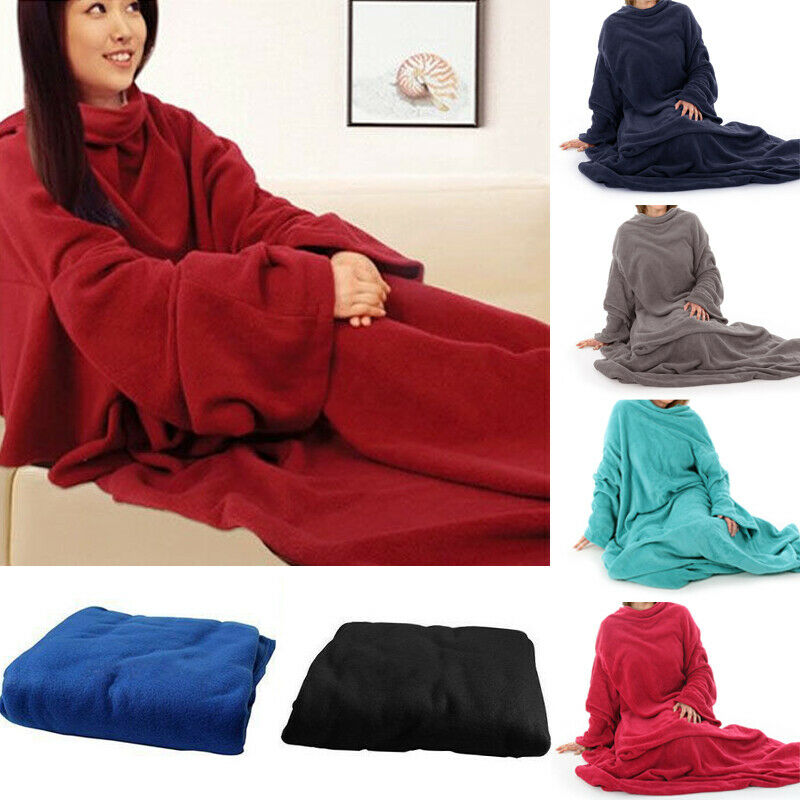 Blanket with Sleeves Fleece Cloth