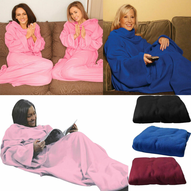 Blanket with Sleeves Fleece Cloth