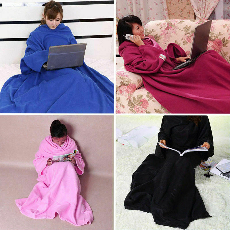 Blanket with Sleeves Fleece Cloth