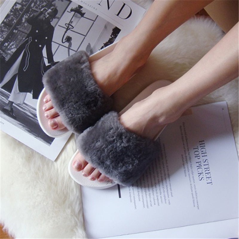 Faux Fur Slippers Women’s Footwear