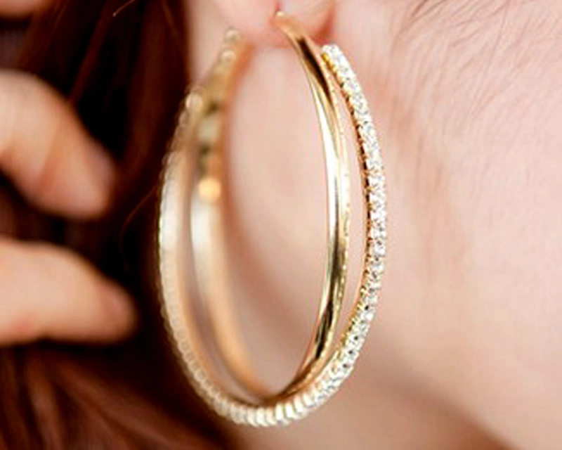 Big Hoop Earrings Fashionable Round Earrings