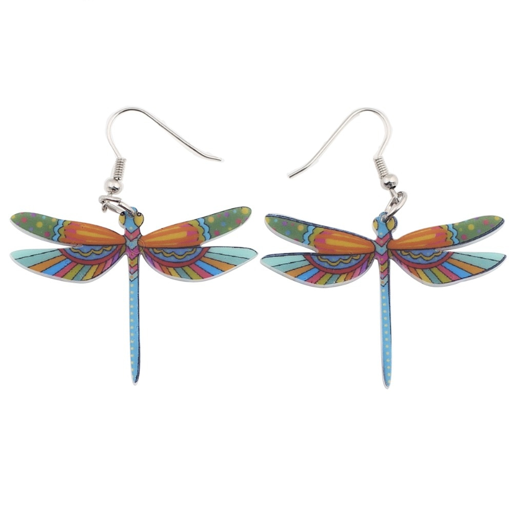 Dragonfly Earrings Long Dangle Earrings