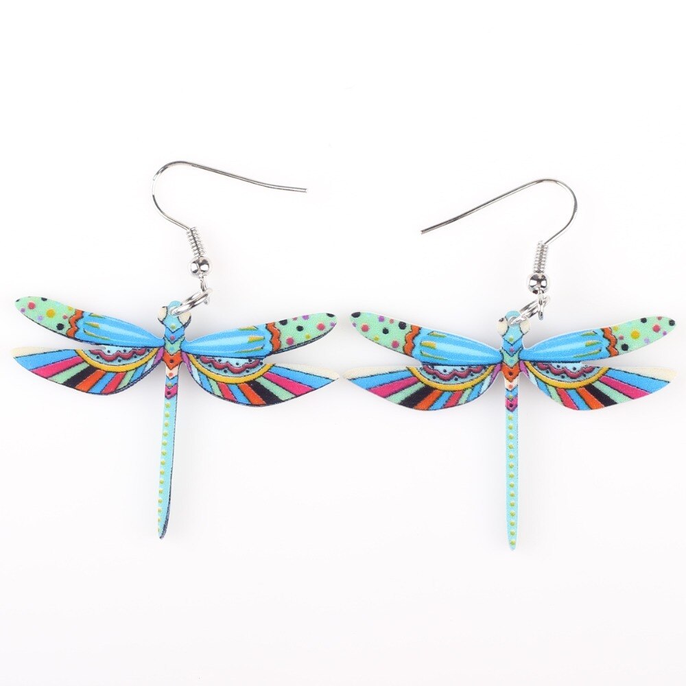 Dragonfly Earrings Long Dangle Earrings