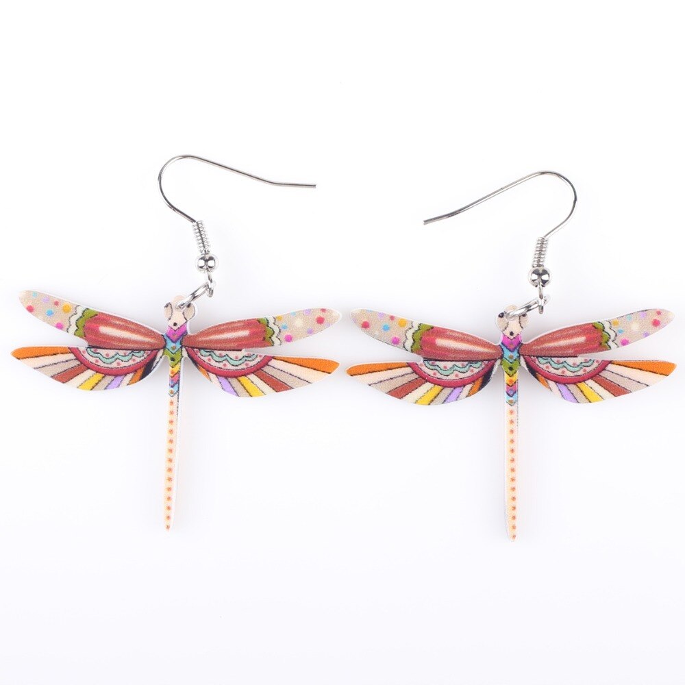 Dragonfly Earrings Long Dangle Earrings