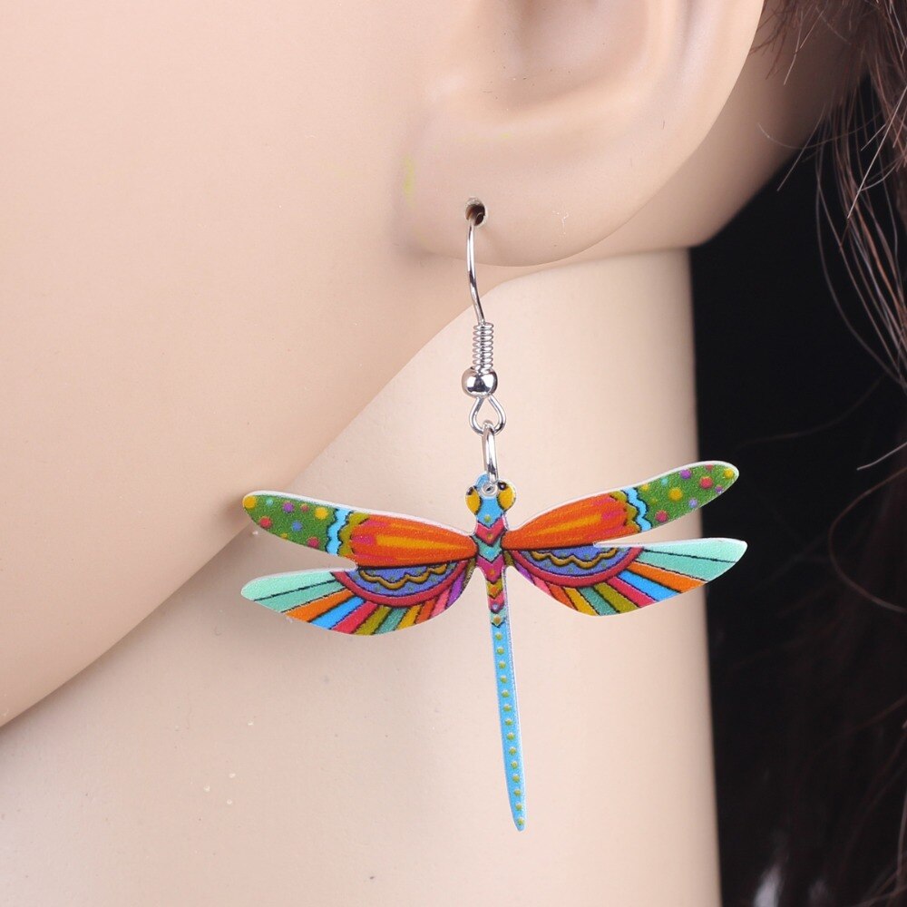 Dragonfly Earrings Long Dangle Earrings