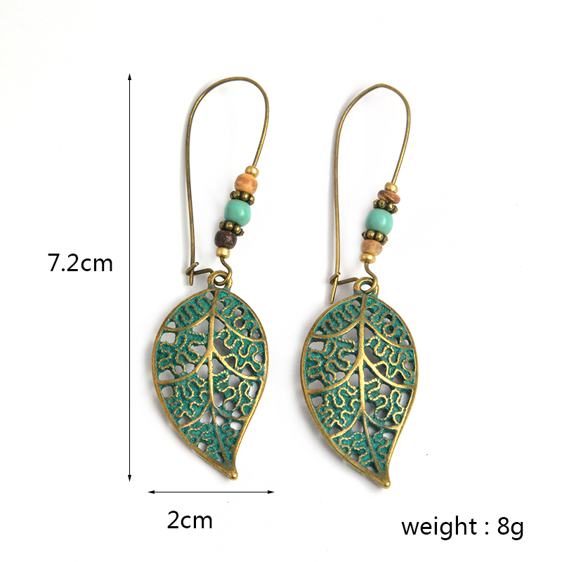 Leaf Earrings Rustic Drop Dangle