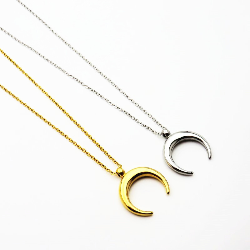 Half Moon Necklace Stainless Steel Necklace