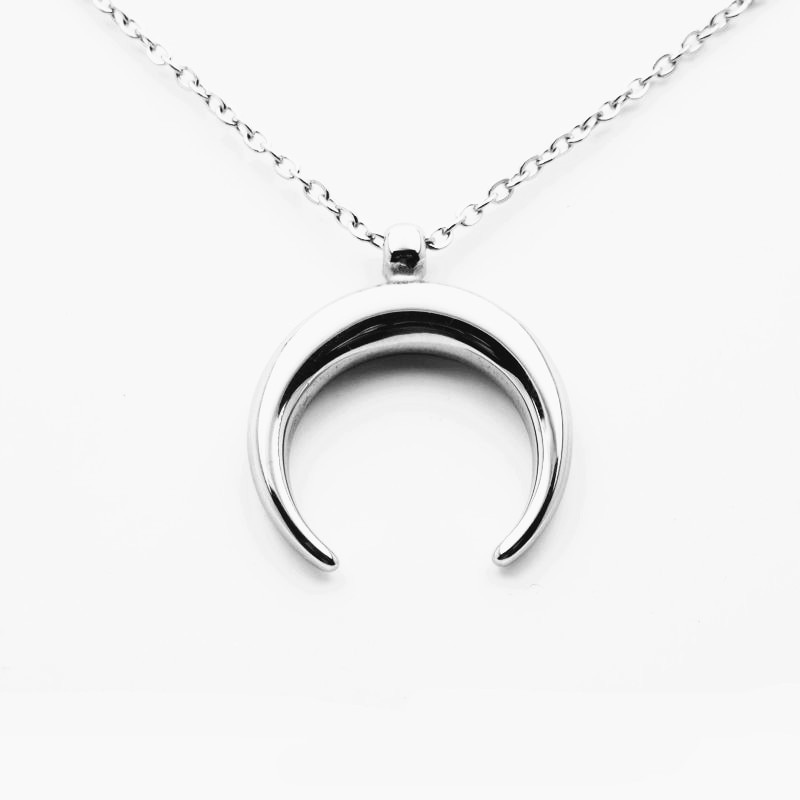 Half Moon Necklace Stainless Steel Necklace