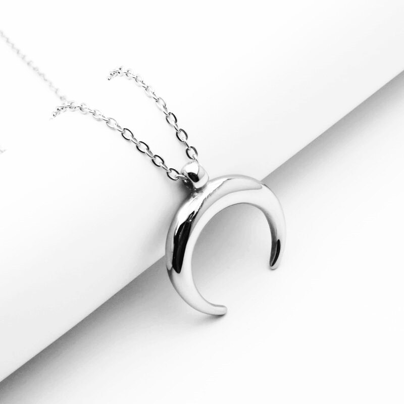 Half Moon Necklace Stainless Steel Necklace