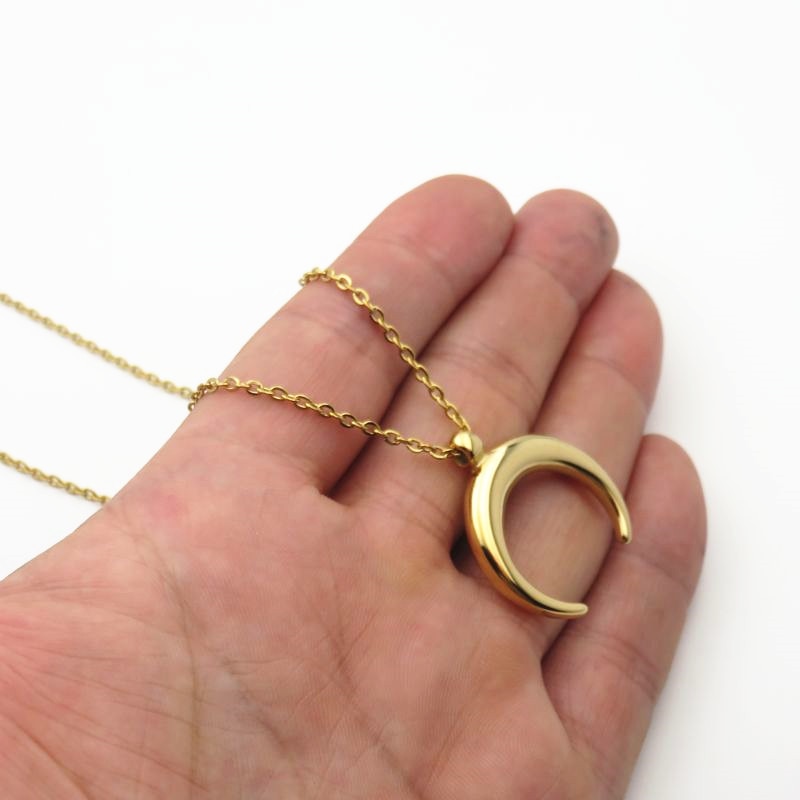 Half Moon Necklace Stainless Steel Necklace