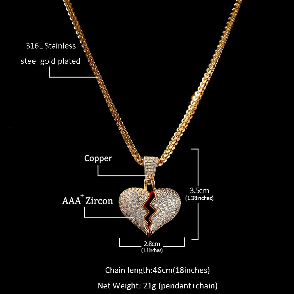 Broken Heart Necklace Fashionable Jewelry