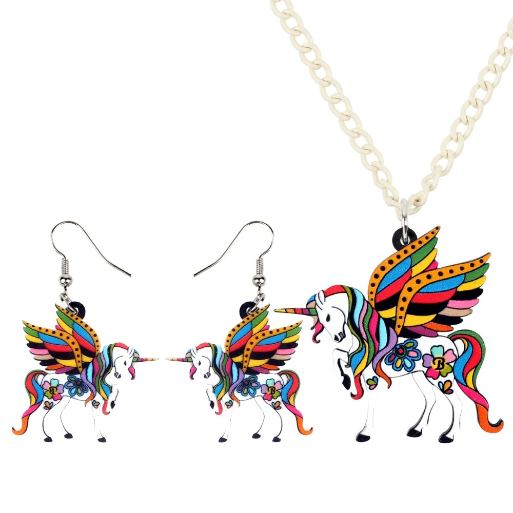 Necklace and Earring Set Unicorn Jewelries