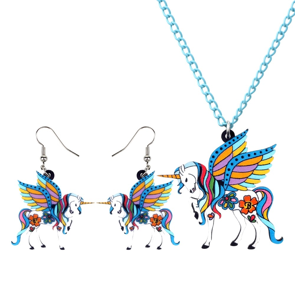 Necklace and Earring Set Unicorn Jewelries