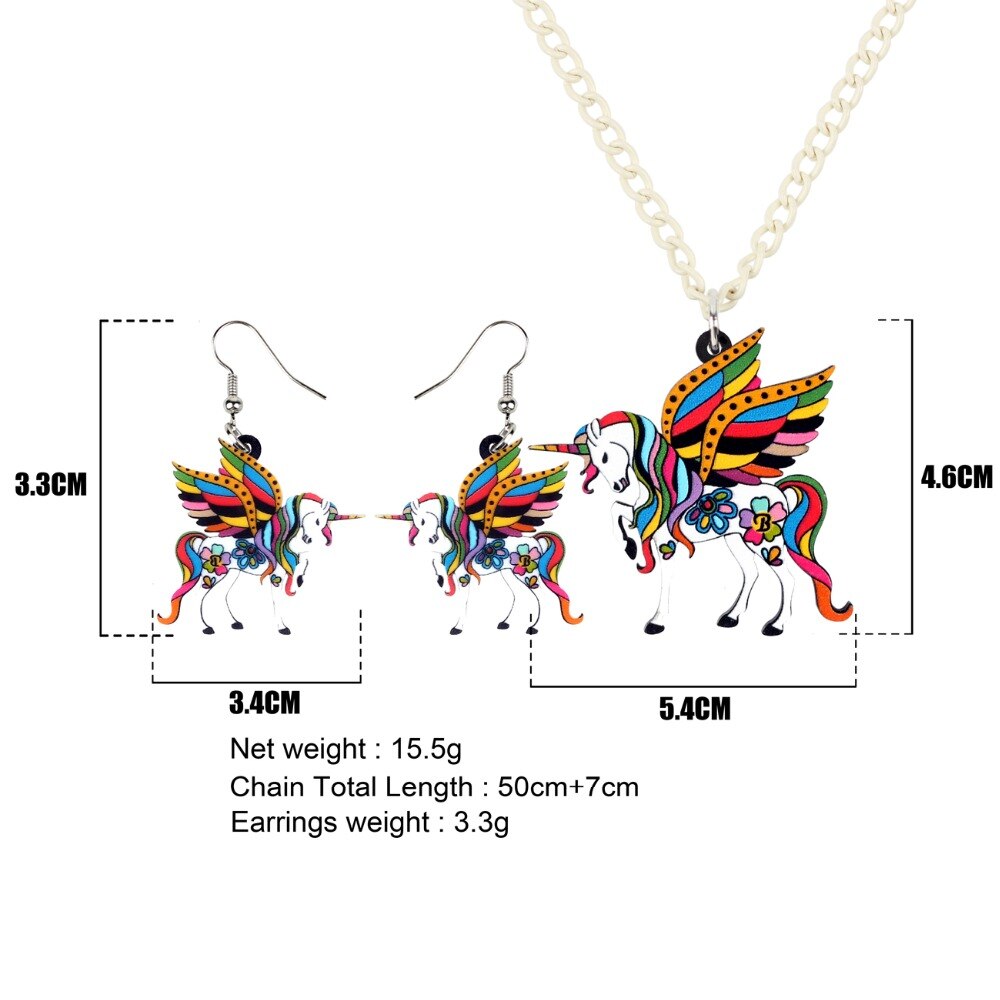 Necklace and Earring Set Unicorn Jewelries