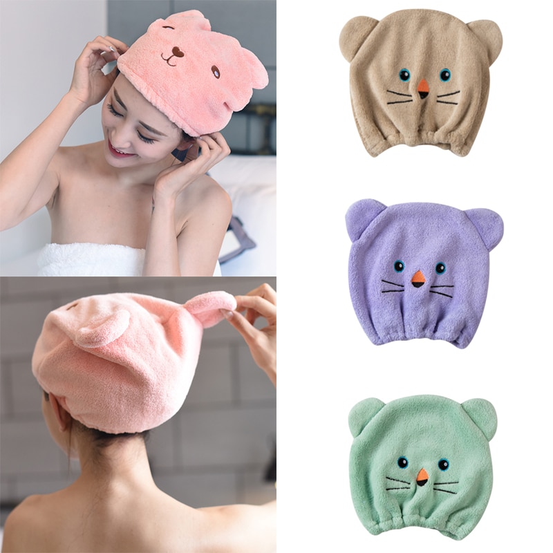 Womens Shower Cap Microfiber Hair Cap