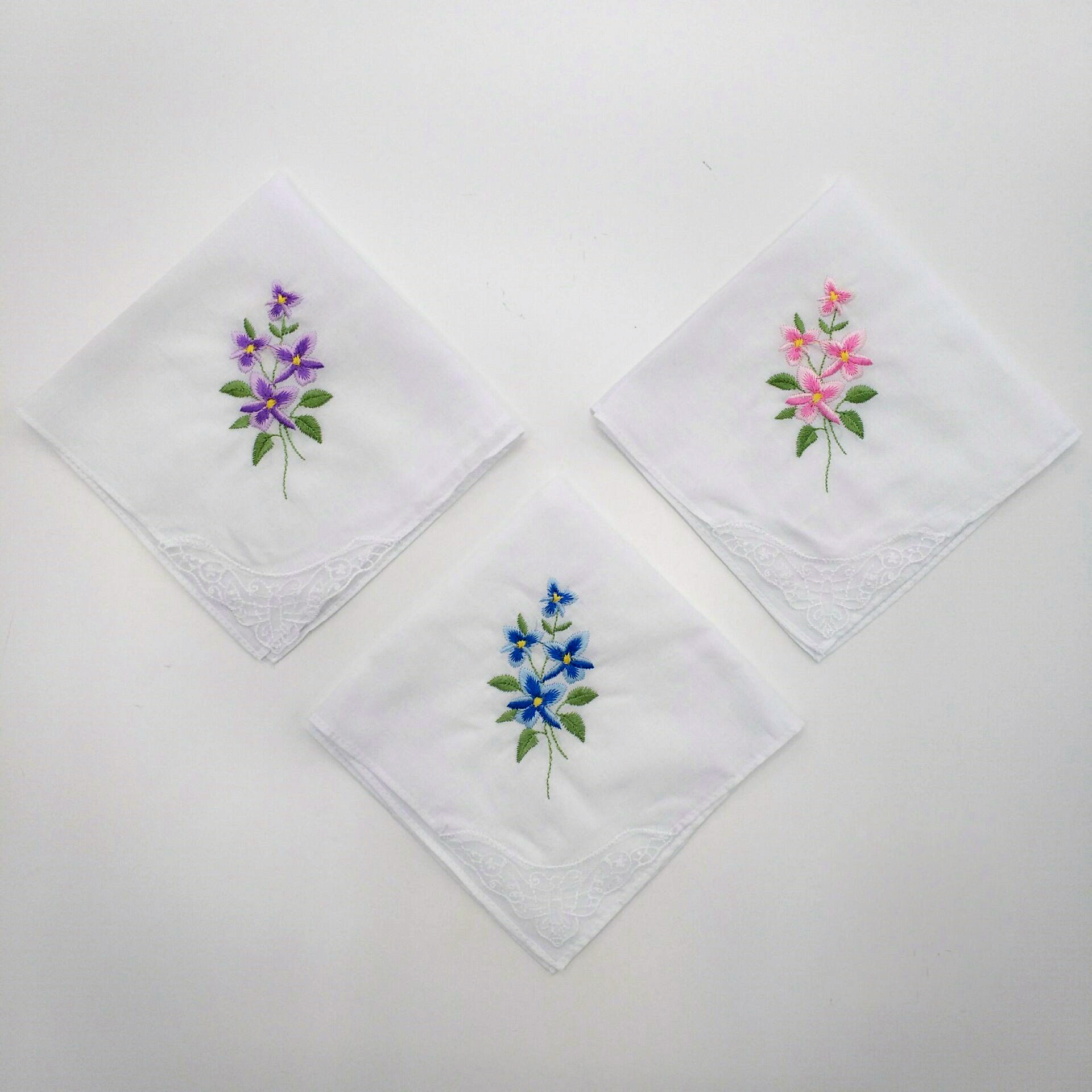 Embroidered Handkerchief Ladies Hankies