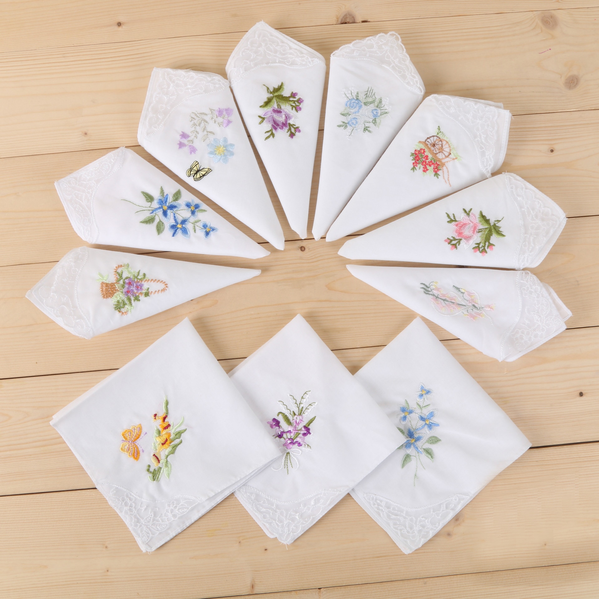 Embroidered Handkerchief Ladies Hankies