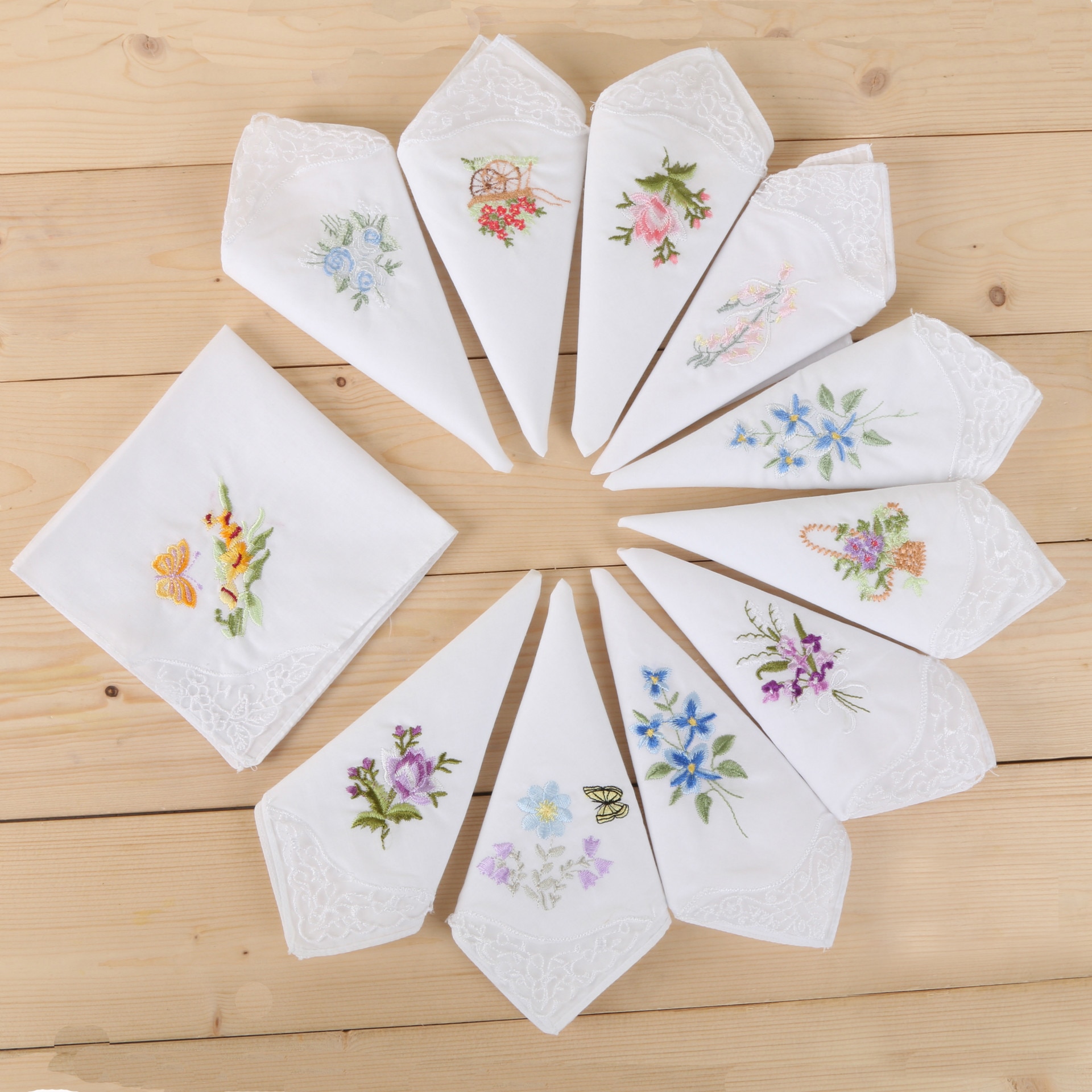 Embroidered Handkerchief Ladies Hankies