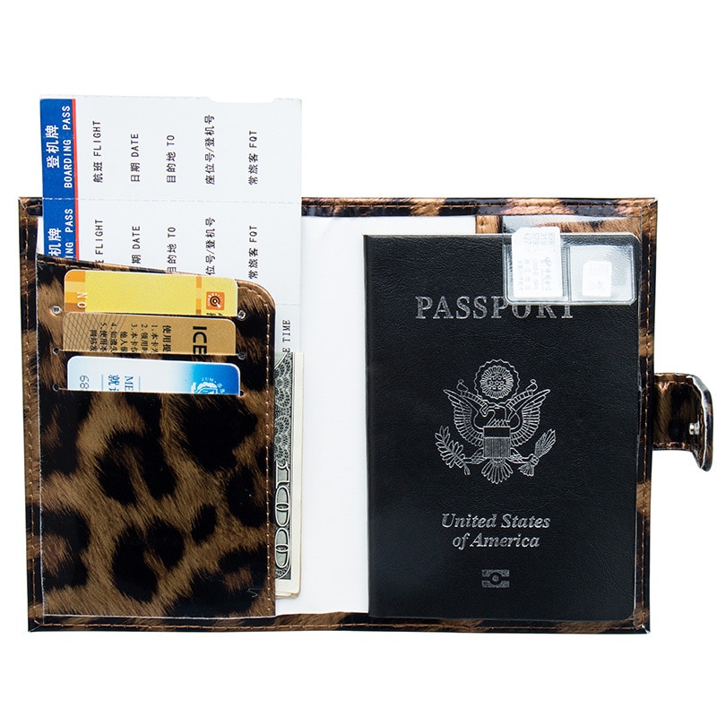 Cute Passport Holder Leopard Print