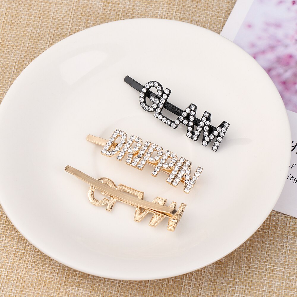 Word Hair Clips Fashionable Accessories