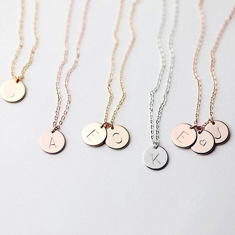 Letter Necklace Women Initial Pendant