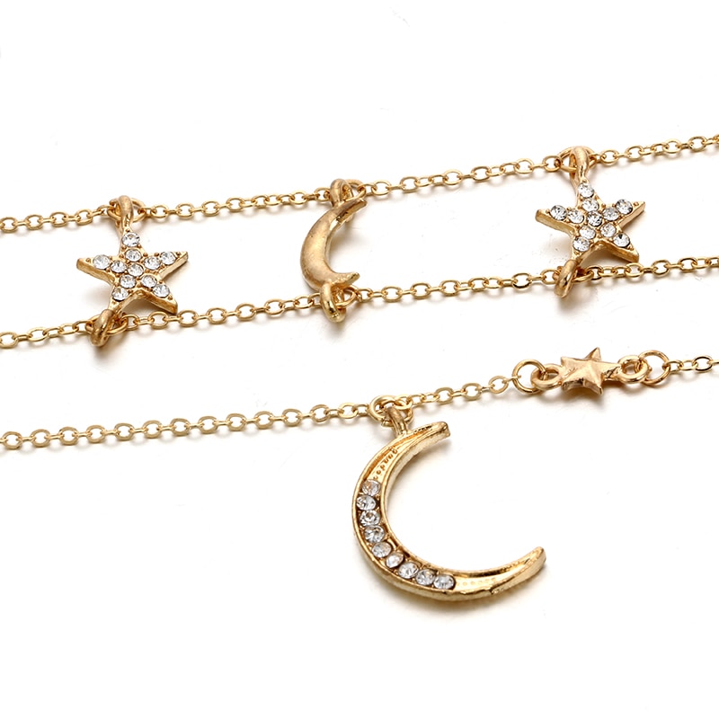 Moon And Star Necklace Bohemian Style