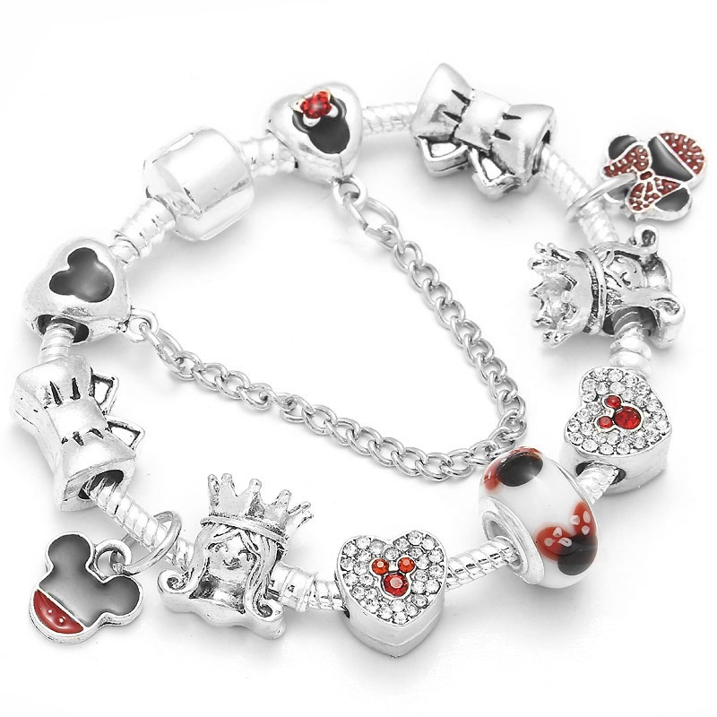 Silver Charm Bracelet Disney Characters