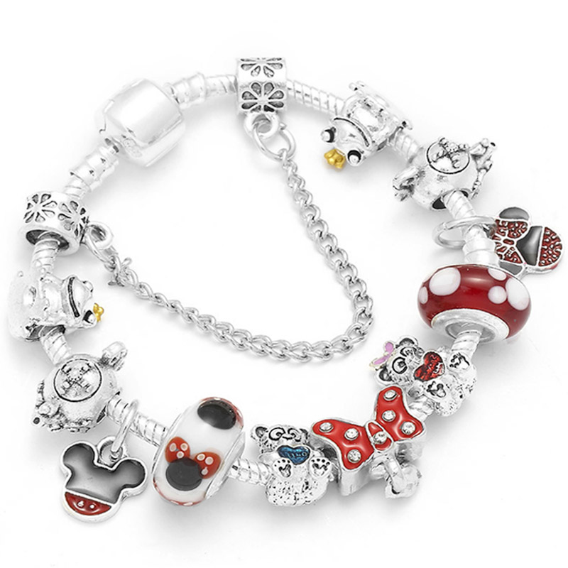 Silver Charm Bracelet Disney Characters