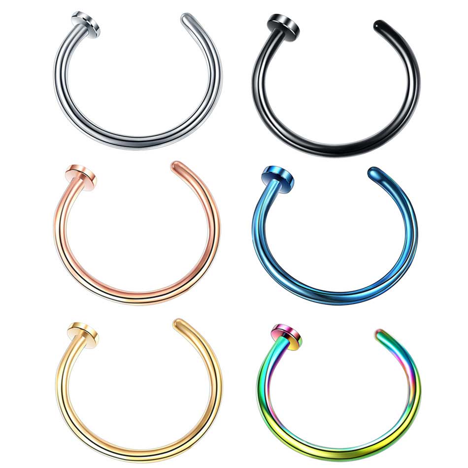 Fake Nose Ring Stainless Steel Hoop