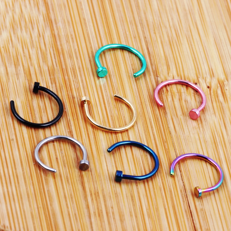 Fake Nose Ring Stainless Steel Hoop