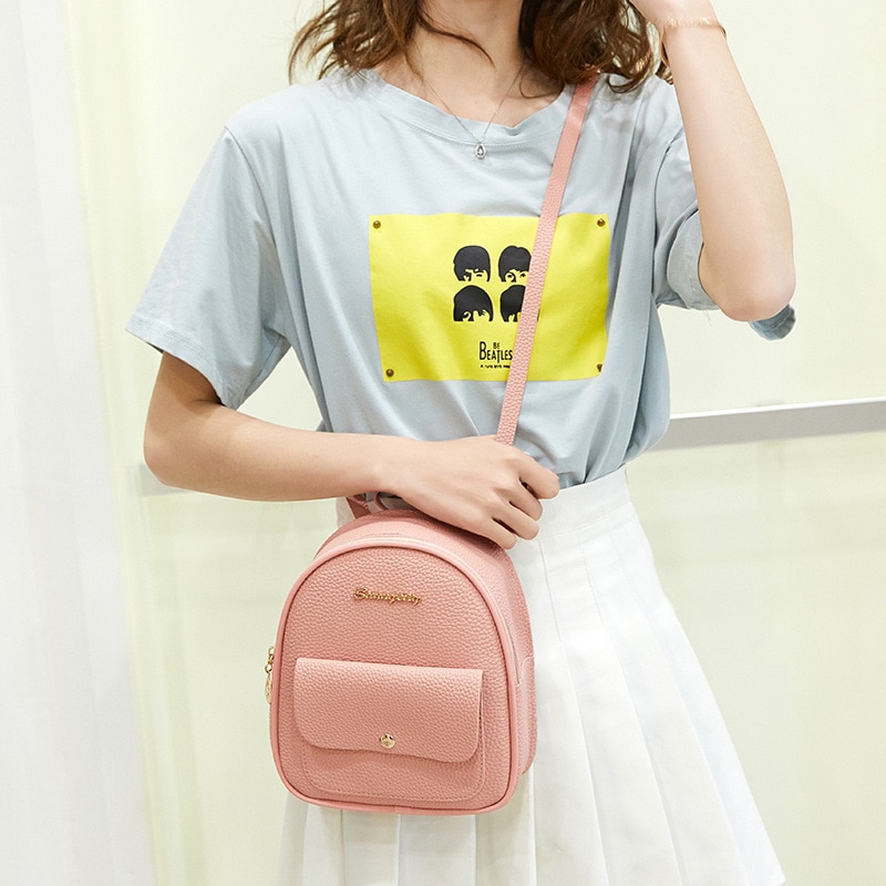 Korean Backpack Mini Leather Bag